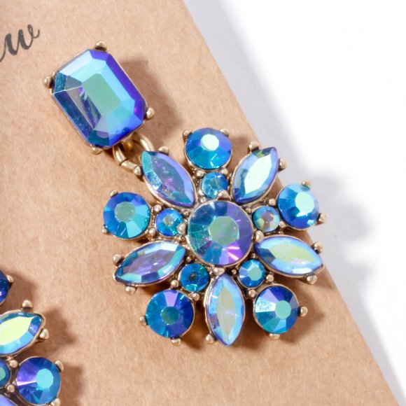 Jcrew blue crystal floral snowflake statement - Picture 2 of 5